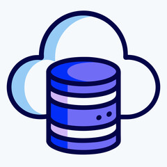 Data Storage Cloud Icon Modern Technology And Network Solutions Graphic