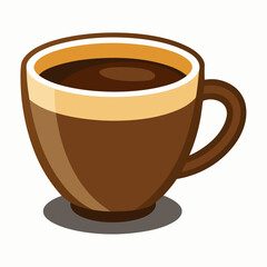 Aromatic Brown Coffee Cup Simple Style Vector Illustration Design