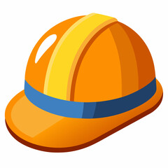 Cartoon Construction Helmet With Stripes Protective Gear Safety Equipment