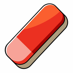 Red Eraser Vector Icon Illustration For Back To School Supplies