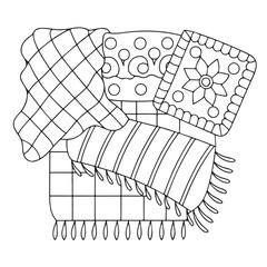 Comfy Patterns Coloring Pages for Adults and Kids, Bold and Easy Coloring Page, Simple and Big Designs, Line Art Victor Illustration, Black and White 