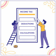 Filing Income Tax Returns With Deductions And Financial Calculations Process