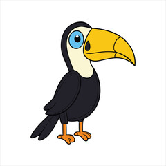 Cartoon keel billed toucan vector illustration