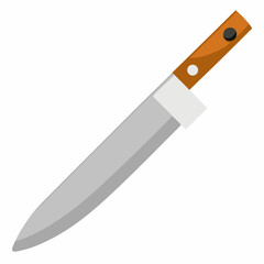Kitchen Knife With Brown Handle Vector Illustration For Culinary Themes