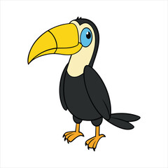 Cartoon keel billed toucan vector illustration