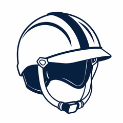Isolated Monochrome Silhouette Style Illustration Of A Sports Helmet