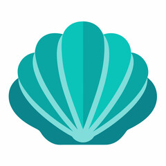 Teal Seashell Vector Graphic Simple And Clean Design Illustration