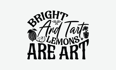 Naklejka premium Bright And Tart Lemons Are Art - Lemon T-Shirt Design, Illustration For Prints On T-Shirts And Bags, Files As Cutting, Isolated Background.