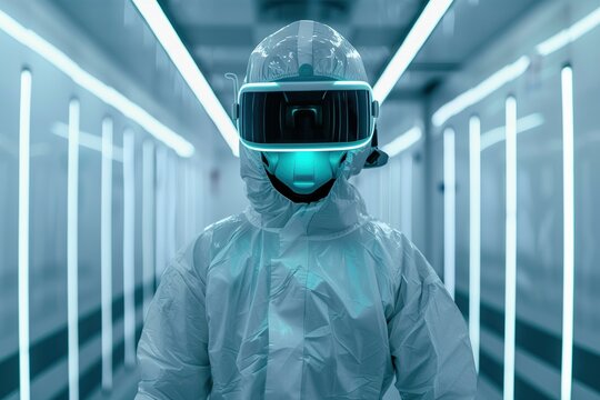 VR Hazmat Suit: Immersive tech meets safety in a futuristic sterile environment