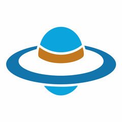 Minimalist Vector Graphic Of Planet Saturn Or A Ufo Illustration