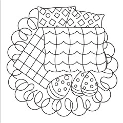 Comfy Patterns Coloring Pages for Adults and Kids, Bold and Easy Coloring Page, Simple and Big Designs, Line Art Victor Illustration, Black and White 