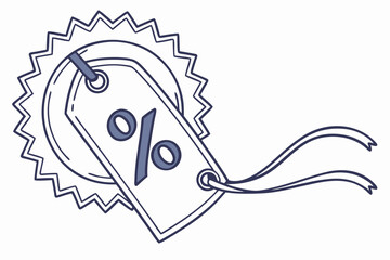 Circular Discount Badge Icon with Ribbon Tail