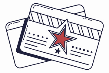 Loyalty Card Icon with Bold Star Emblem