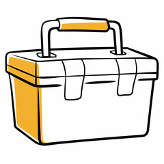 Graphic Illustration Of A Simple Yellow And White Toolbox Vector Image