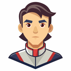 Cartoon Man In Racing Suit Vector Illustration Design