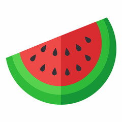 Slice Of Watermelon With Seeds Fresh Summer Fruit Illustration