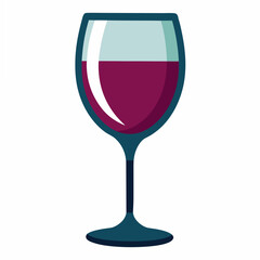 Stylized Wine Glass Illustration Elegant Minimalist Design Digital Artwork