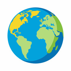 Colorful Vector Globe Illustration Showing Continents And Oceans Earth Graphics