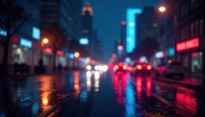 Obraz premium Abstract late-night city lights forming geometric shapes, blue, image, illumination