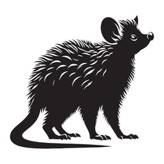 Elegant aye-aye silhouette vector for use in minimalistic logos, web design, and scalable digital assets – aye-aye silhouette – aye-aye vector – aye-aye illustration – silhouette of aye-aye


