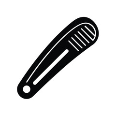 hair clip icon silhouette vector illustration