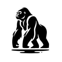Obraz premium Gorilla Silhouette Vector Illustration