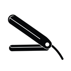 hair straightener icon silhouette vector illustration