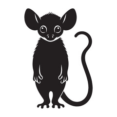 Minimalist aye-aye silhouette vector perfect for use in logos, icons, and scalable web design – aye-aye silhouette – aye-aye vector – aye-aye illustration – silhouette of aye-aye

