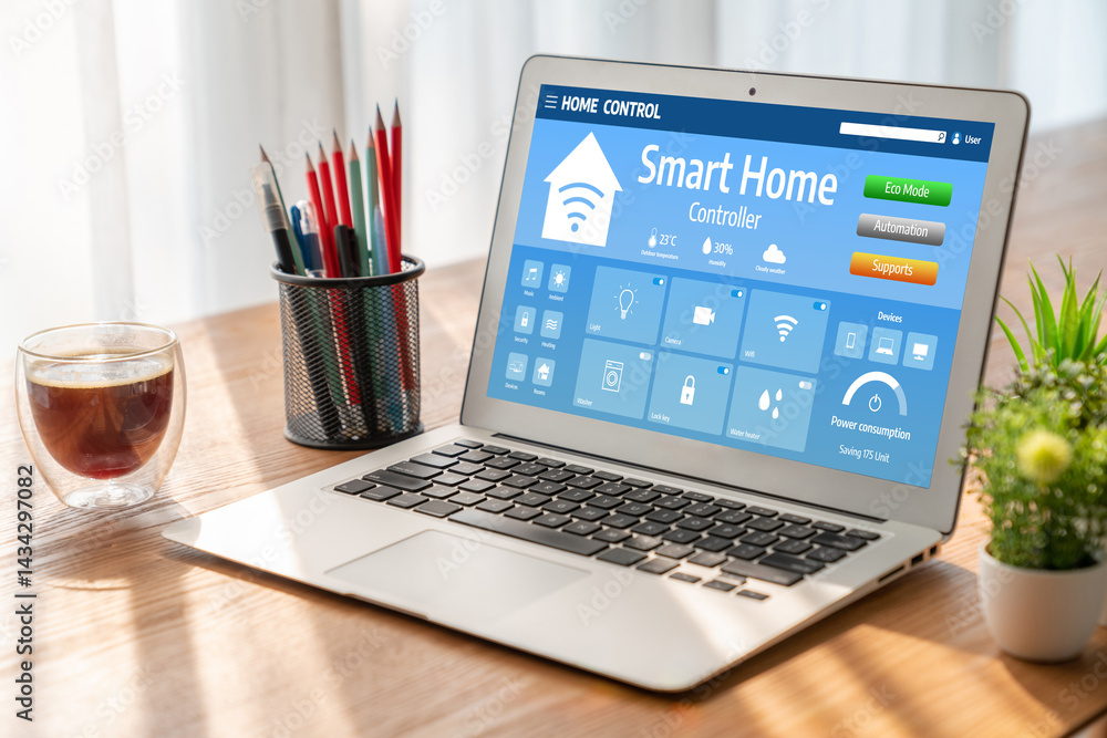 Poster smart home technology, centric remote control system with digital dashboard for air conditioning, sa