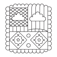 Comfy Patterns Coloring Pages for Adults and Kids, Bold and Easy Coloring Page, Simple and Big Designs, Line Art Victor Illustration, Black and White 