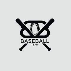 Baseball Team Logo Design with Bats and Ball