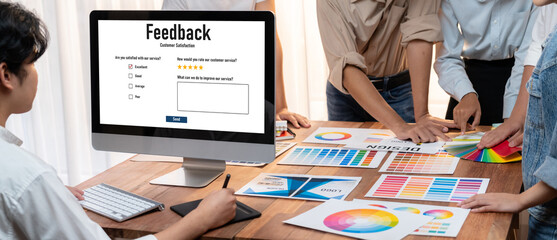 Customer feedback and review analysis by brisk computer software for corporate business