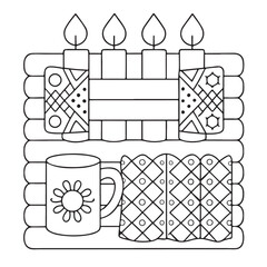 Comfy Patterns Coloring Pages for Adults and Kids, Bold and Easy Coloring Page, Simple and Big Designs, Line Art Victor Illustration, Black and White 