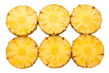 pineapple slices, isolated on transparent background