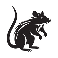 Precision bandicoot silhouette vector for branding – bandicoot silhouette – bandicoot vector – bandicoot illustration – silhouette of bandicoot

