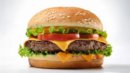 hamburger on white background