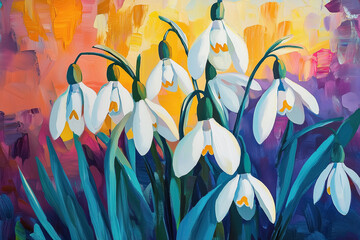 Digital art - Painting of snowdrops