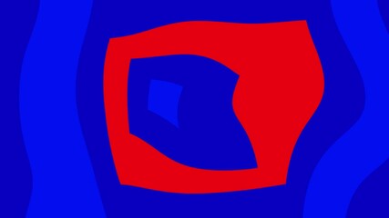 Red Frame Blue Wave Abstract.