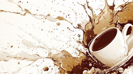Coffee splash, cup, beans, background, beverage, advertisement