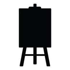 Black silhouette of a painting easel, design element for creative endeavors