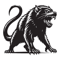 Simplified contour tasmanian devil silhouette vector – tasmanian devil silhouette – tasmanian devil vector – tasmanian devil illustration – silhouette of tasmanian devil

