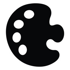 A black and white illustration of an artist paint mixing palette