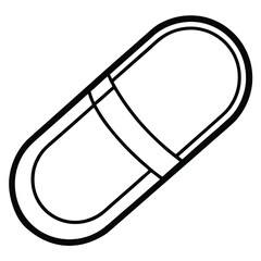 capsule line art vector isolated on white background 