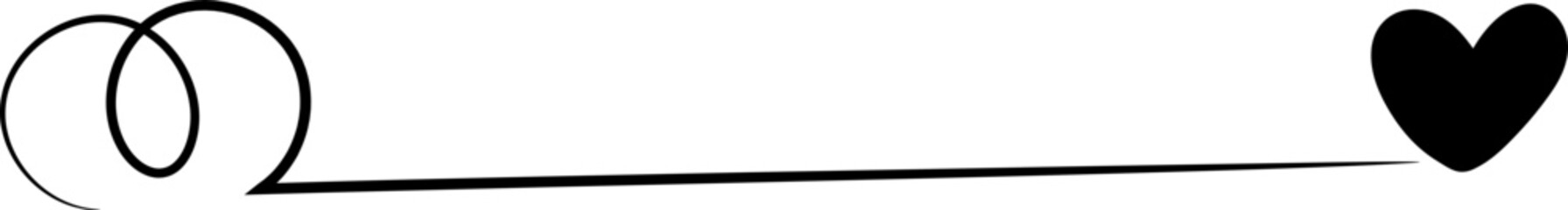 Fototapeta premium heart hand drawing doodle line separator divider element