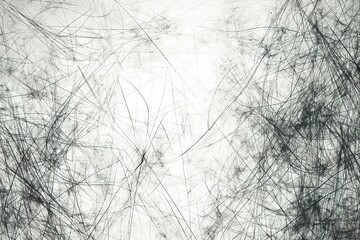 Fototapeta premium Abstract art featuring interwoven black lines against a stark white background