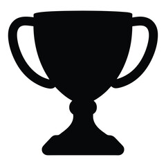 A black silhouette illustration of a trophy, symbolizing victory and achievement