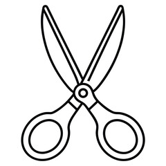 Fototapeta premium Scissor line art vector isolated on white background
