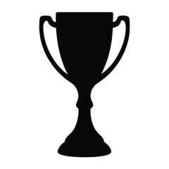 Solid black trophy silhouette signifying victory and outstanding achievement in competition