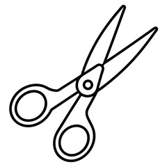 Scissor line art vector isolated on white background