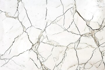 Cracked White Stone: Abstract surface featuring chaotic black fissures on a bright background